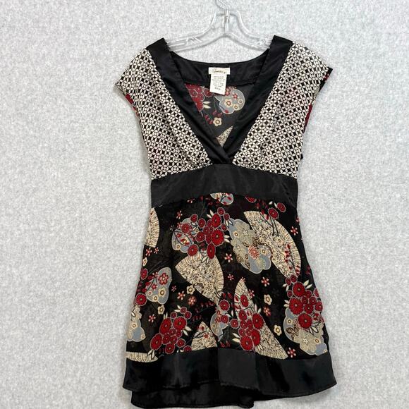 Vtg Speechless Babydoll Sheer Blouse Size L Satin Tie Back Y2K Asian Inspired - Picture 5 of 16